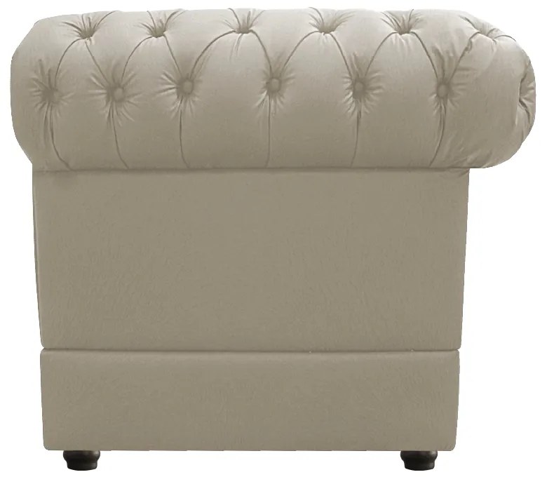 Kit Poltrona e Namoradeira Chesterfield Ana Suede Bege- ADJ Decor