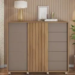 Cômoda Sapateira Com Rodízios Pegasus Buriti/Fendi - Caemmun
