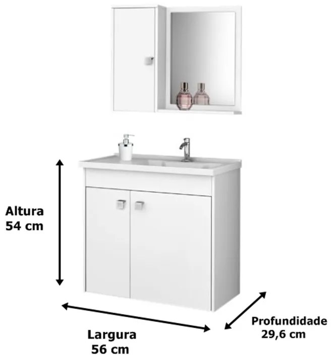 Conjunto Para Banheiro Munique Branco – Bechara Móveis