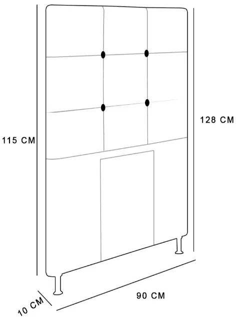 Cabeceira Solteiro Cama Box 90cm para Quarto Stambul Suede M11 - D'Rossi - Bege