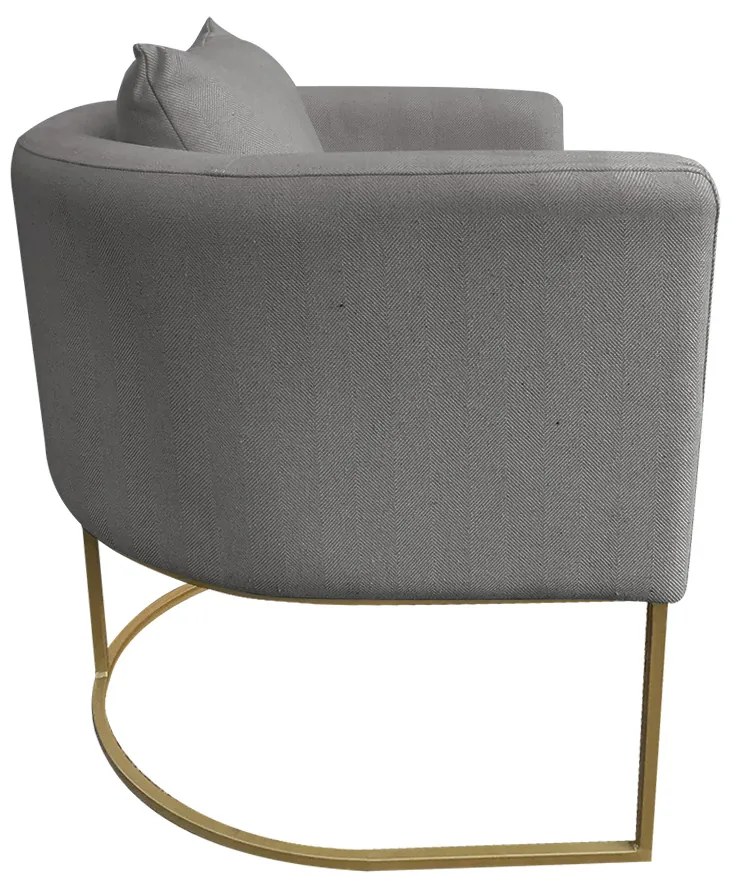 Poltrona Paola Linho Base Metálica Dourado D03 - D'Rossi - Grafite A26