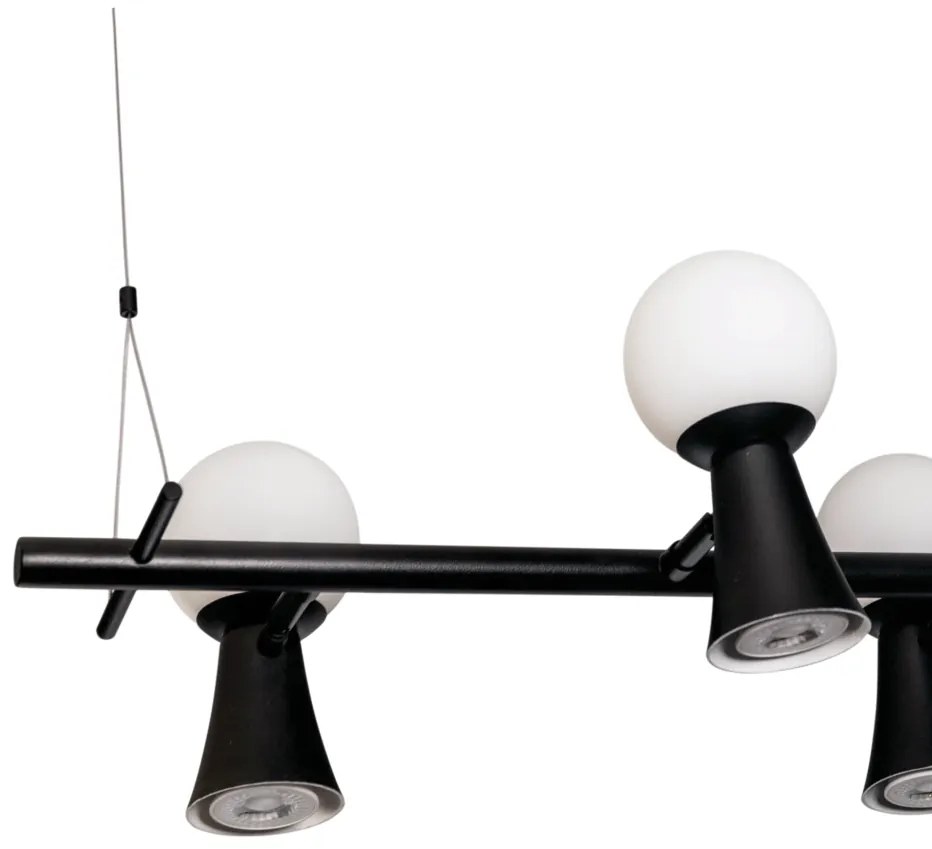 Pendente Dirham 78X32,4X18,6Cm 4Xg9 + 4Xmr16 Alumínio E Globo Ø10Cm |... (OL-F - Verde Oliva Fosco, AMBAR)