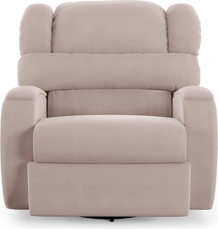 Poltrona do Papai Sala de Cinema Reclinável Kylie Glider Manual Giratória Veludo Rosê G23
