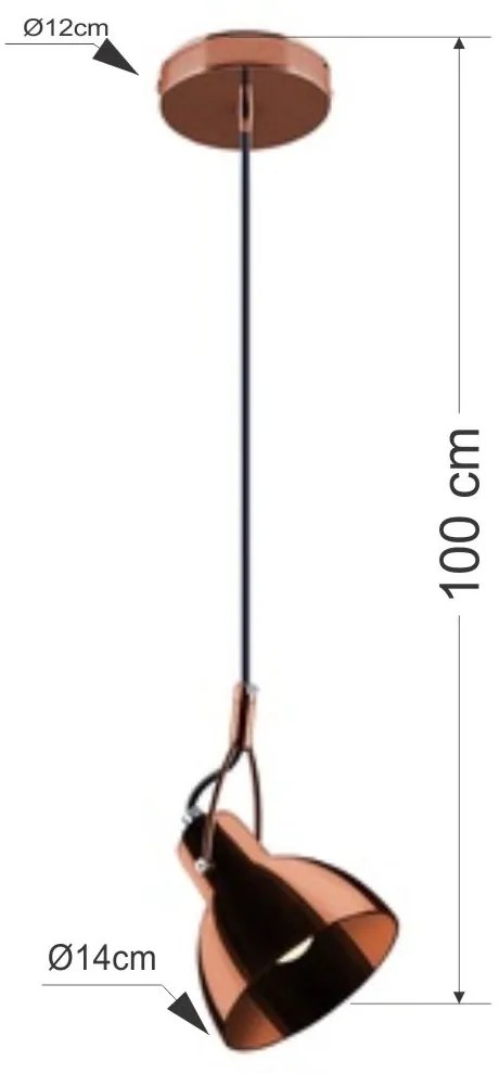 Lustre Pendente De Vidro Fareto Cobre Startec - Bivolt