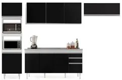 Armário de Cozinha Modulada 4 Peças CP12 Balcão com Pia Inox Branco/Pr