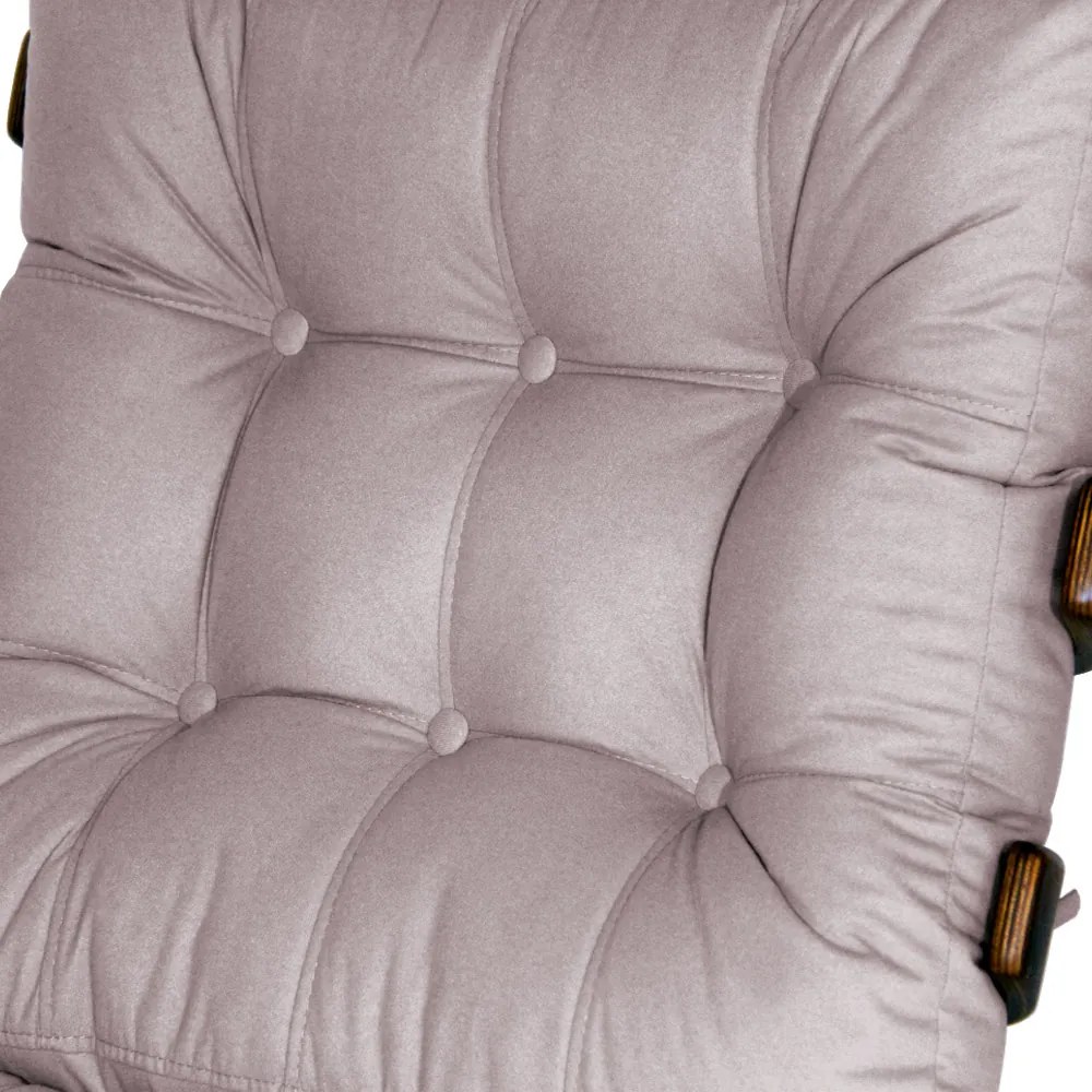Kit 2 Poltronas Costela Com 2 Puff Costela Suede Crepe