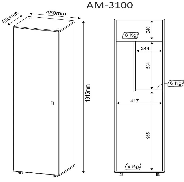 Armário para Lavanderia Multifuncional Branco AM3100