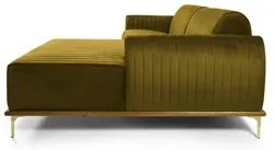 Sofá 320cm 5 Lugares com Chaise Direito Pés Gold Molino C-260 Veludo M