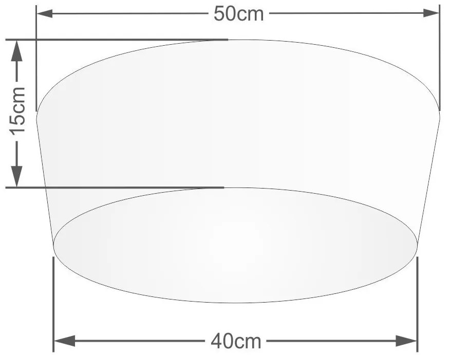 Plafon Cone Vivare Md-3004 Cúpula em Tecido 15/50x40cm - Bivolt