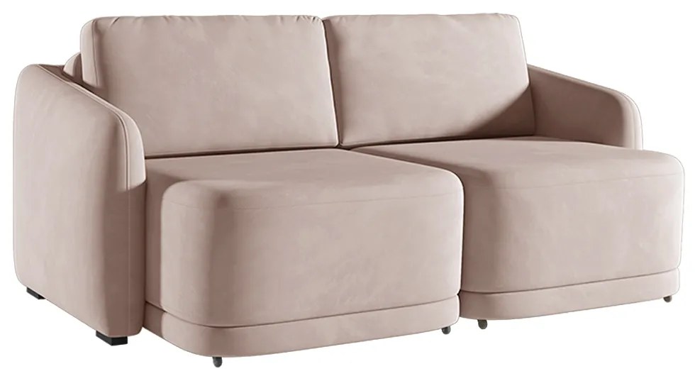 Sofá Cama Modulado Retrátil e Reclinável Decorativo Varsóvia 216cm Veludo Rosê G33 - Gran Belo