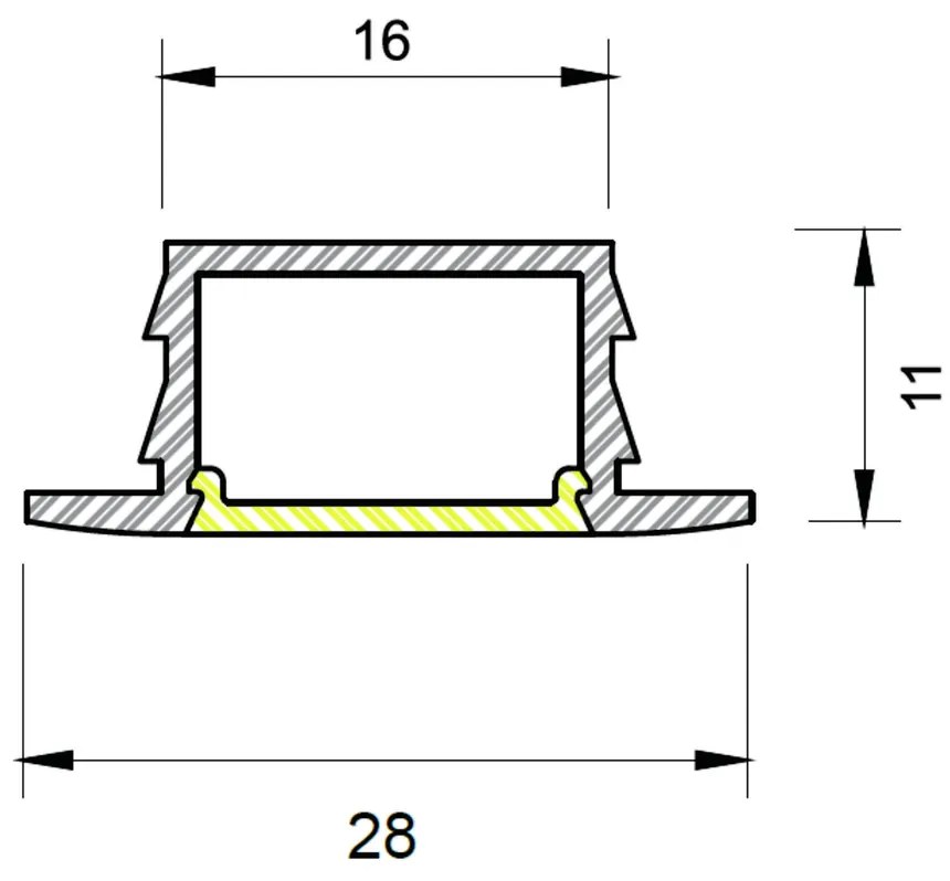 Perfil Embutir Para Fita Led Wood 150Cm 2,8X150X1,1Cm | Usina 30685/15... (PT - Preto Texturizado)