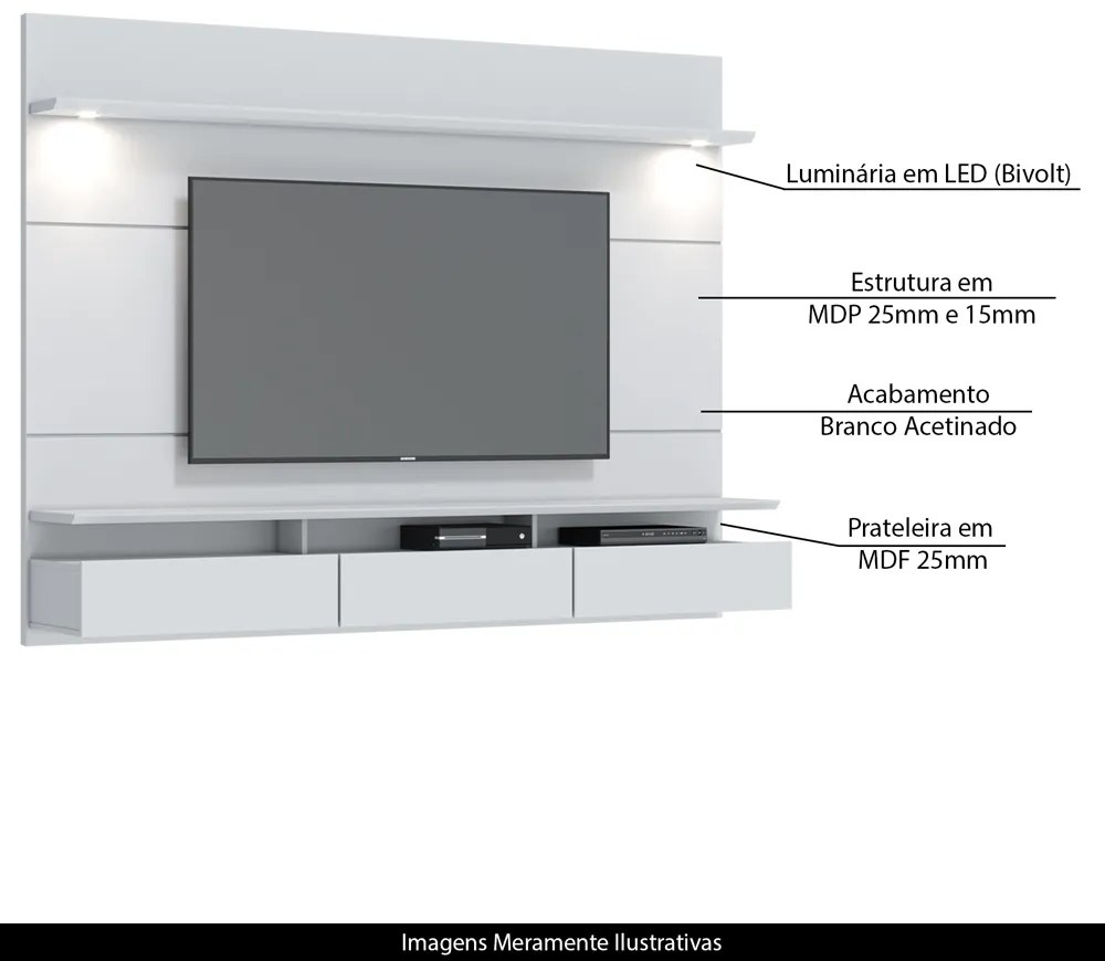 Home Suspenso Decorativo 218cm Callie Branco Acetinado G29 - Gran Belo