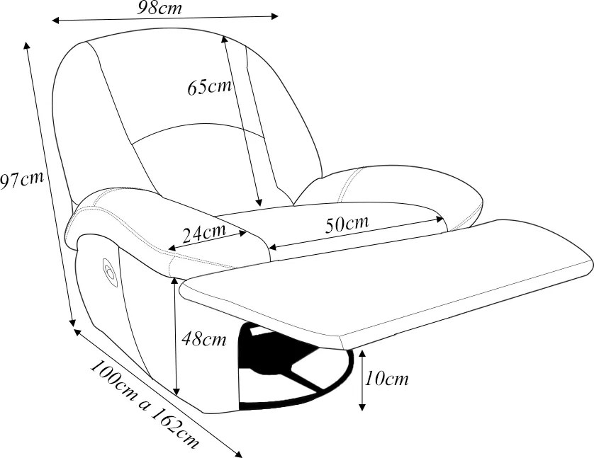 Poltrona do Papai Sala de Cinema Reclinável Carrie Manual Glider Giratória Couro Marrom Tabaco Manchado G40 - Gran Belo