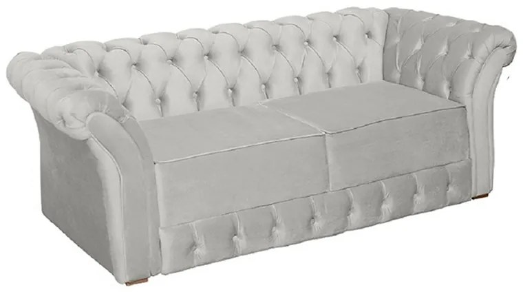 Namoradeira Sofá 2 Lugares Chesterfield Capitonê 186cm Veludo Branco - Sheep Estofados - Branco
