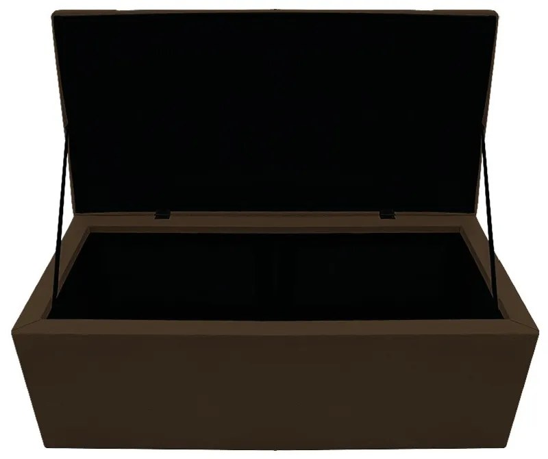 Recamier Baú Estofada Mel 90 cm Solteiro Com Capitonê  Suede Marrom - ADJ Decor