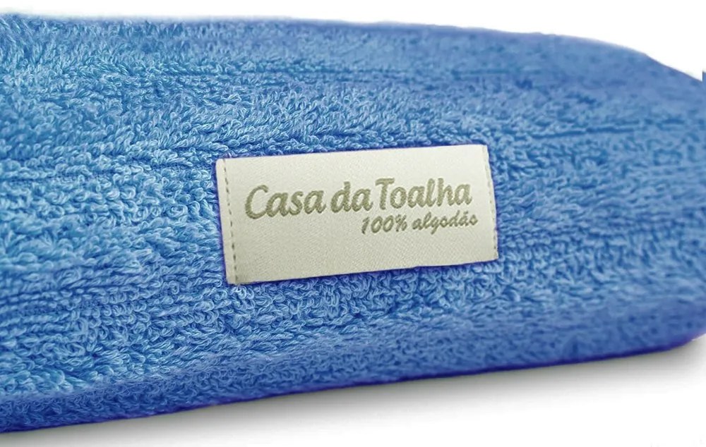 Jogo de Toalha 5 Peças Fio Penteado 100% Algodão - Azul  Azul