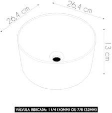 Cuba Pia Para Banheiro Redonda 30cm Celine C08 Branco Granit - Mpozena