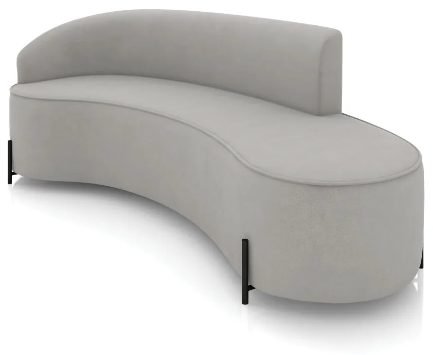 Sofá 4 Lugares Orgânico 220cm Pé Ferro Preto Morgan Suede D03 - D'Rossi - Cinza