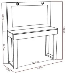 Penteadeira Camarim Escrivaninha Realeza M20 Branco - Mpozenato