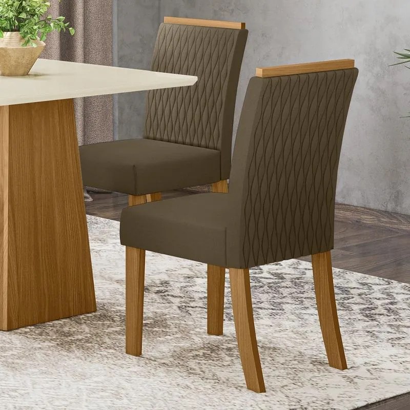 Kit Conjunto 2 Cadeiras Vega Sala de Jantar Nature Bege
