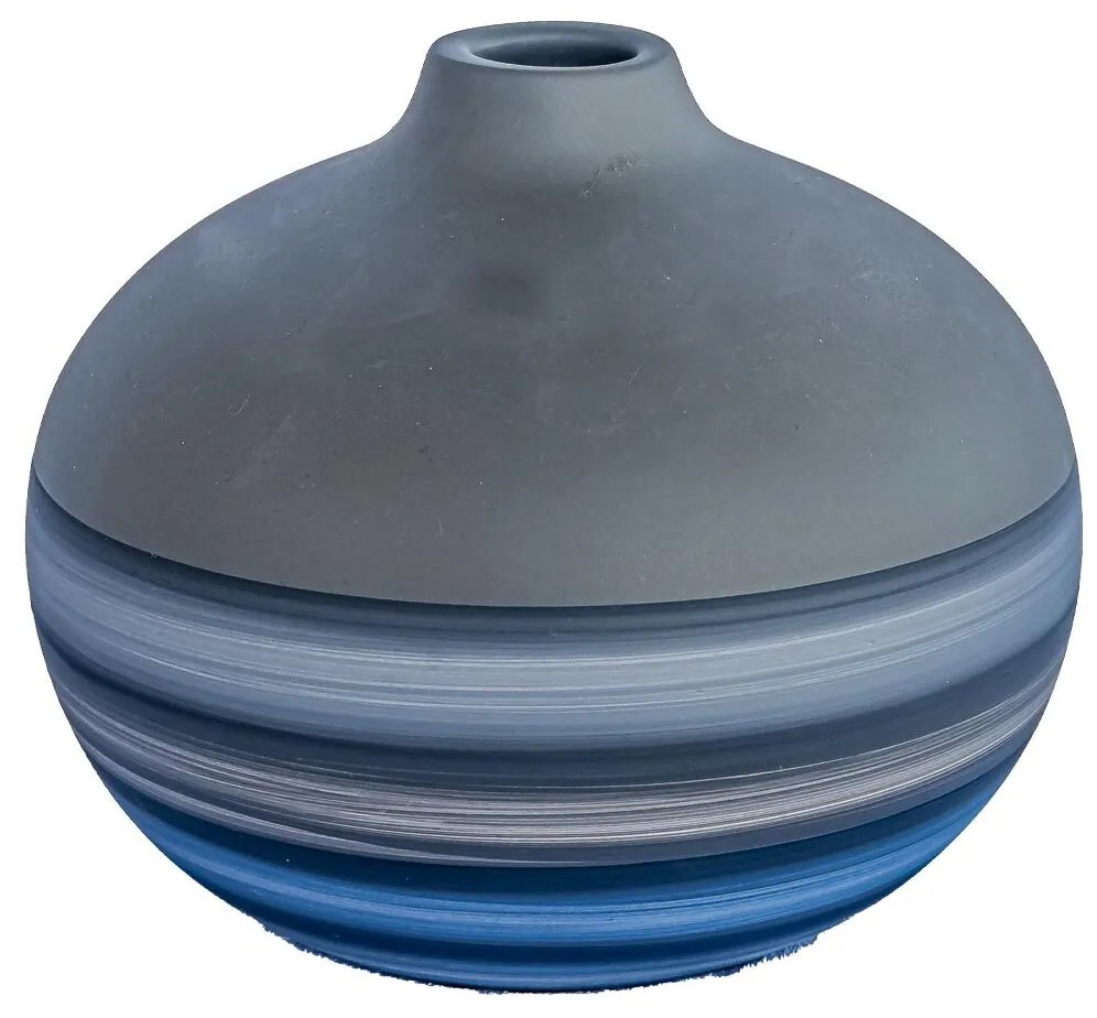 Vaso Bojudo decorativo em Cerâmica 10x11x11 - Lagunas Fosco Kleiner