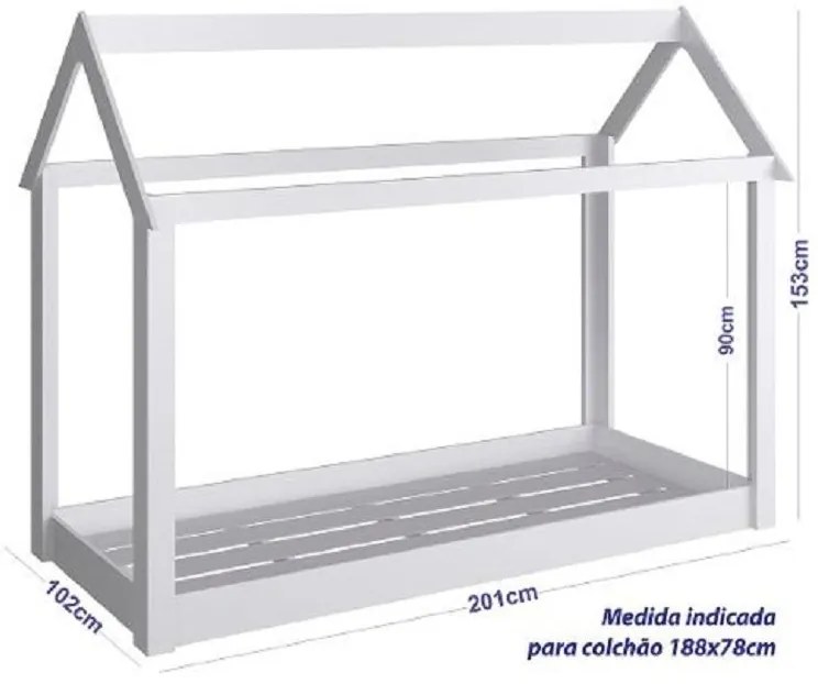 Cama Infantil Casinha P/ Quarto Montessoriana Branco