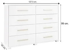 Cômoda Para Quarto 8 Gavetas Lis F08 Branco - Mpozenato