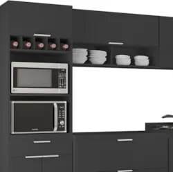 Armário de Cozinha CP06 Para Pia 100cm Pérola Z34 Preto     - Mpozenat