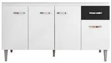 Balcão Gabinete Para Pia Sem Tampo 150cm 4 Portas e 1 Gaveta Flex Gabr