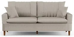 Sofá Living 3 Lugares 180cm com Almofadas Veras D05 Linho Bege - Mpoze