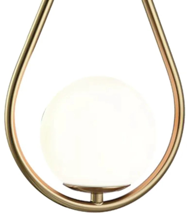 Arandela Pingo Metal Bronze Vidro Branco Ø20X42Cm 1Xg9 | Bella Ilumina...