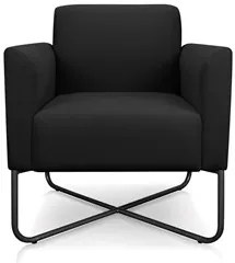 Kit 2 Poltronas Decorativas Base Industrial X Preta Maressa S07 Suede