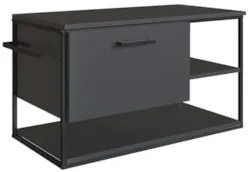 Gabinete de Banheiro Suspenso 80cm Para Cuba Yuri Grafite Z54 - Mpozen