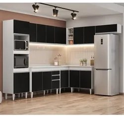 Armário de Cozinha Modulada de Canto 8 Peças CP02 Balcão com Tampo Bra