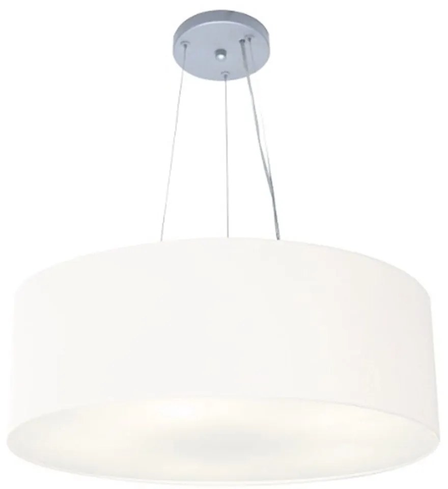 Lustre Pendente Cilíndrico Md-4064 Cúpula em Tecido 80x30cm Branco - Bivolt