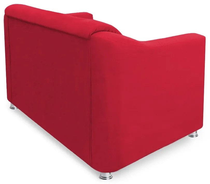 Namoradeira Cecilia 2 Lugares Suede Vermelho 1,20 m Decorativa Sala Recepção