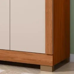 Guarda Roupa Solteiro 154cm 4 Portas Espelho Brasid Freijó/Off C01 - M