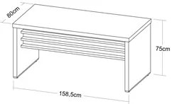 Mesa para Escritório 158cm Tamburato Executiva A06 Marrom/Preto - Mpoz