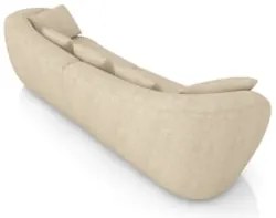 Sofá 3 Lugares 272cm Orgânico Pé Madeira Yume Linho Bege Z55 - Mpozena