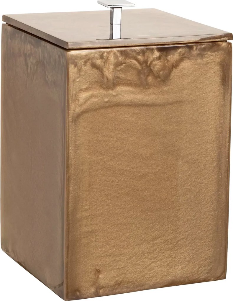 Lixeira de Piso Resina Champagne Cromado