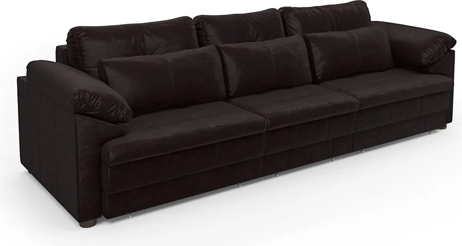 Sofá Retrátil Manual Sala de Estar Nolan Bipartido 257cm Conforto Premium em Couro Wine Vinho G58 - Gran Belo