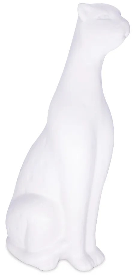 Escultura Decorativa Leopardo em Cerâmica Branco 13,7 cm F04 - D'Rossi