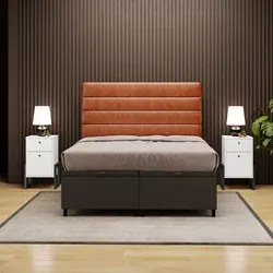 Cabeceira com Base Box Baú Casal Queen 158x198cm Hit ID5 Couríssimo Ca