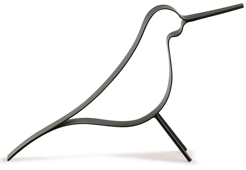 Enfeite Decorativo "Pássaro" em Metal Preto 19x7 cm - D'Rossi