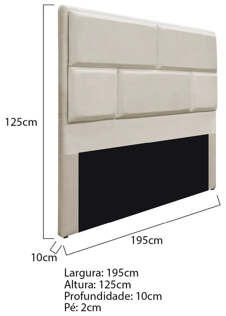 Cabeceira King Brick P02 195 cm para cama Box Suede - ADJ Decor