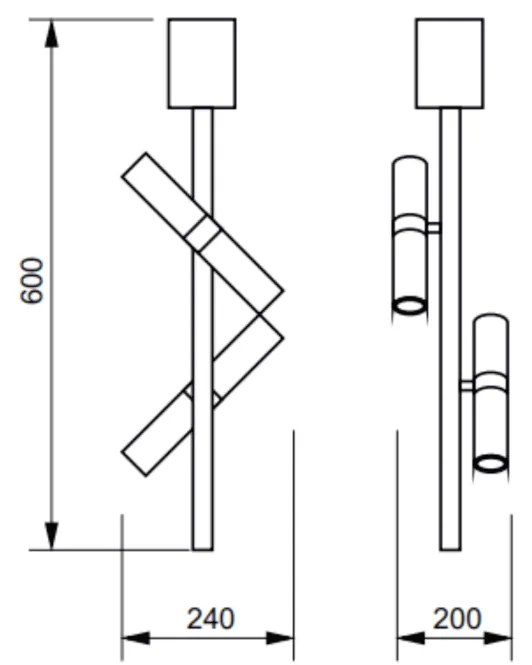 Plafon Igual Haste Ø24X60Cm 4Xmr11 Por Waldir Junior - Usina 51101/4 (BT - Branco Texturizado)