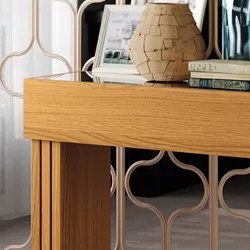 Aparador Para Sala com Espelho Solare H01 Off White/Cinamomo - Mpozena