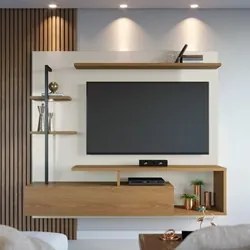 Painel Bancada Suspensa para TV até 58 Pol. Maragogi Off White/Freijó