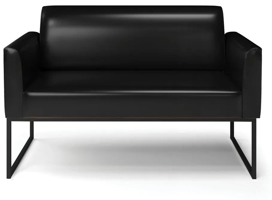 Sofá Namoradeira Base Industrial Preto Marisa Corano D03 - D'Rossi - Preto