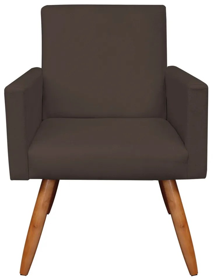 KIT 02 POLTRONAS LARISSA SUEDE MARROM PE